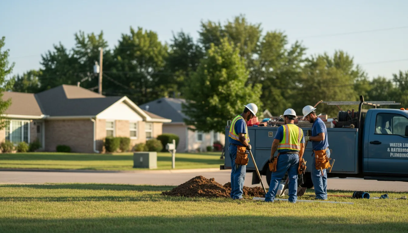Residential water line and bathroom plumbing service in Finley, OK